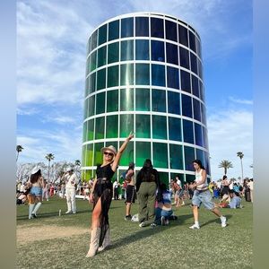Black lace fringe dress.